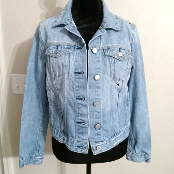GAP Jackets & Blazers - Gap distressed denim jean jacket chest side & inside pockets GAP 1969 buttons